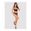 Komplet bielizny erotycznej Obsessive Chic Amoria otwarty czarny XS/S