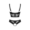 Komplet bielizny erotycznej Obsessive Chic Amoria otwarty czarny XS/S