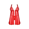 Koronkowe babydoll i stringi Elianes Obsessive czerwone XS/S