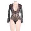 Body z długim rękawem Paris Hollywood R80400 czarne