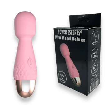 Mini wibrator wand Power Escorts silikonowy różowy USB 11,6 cm