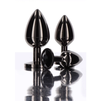 Butt Plug With Diamond Jewel M Black