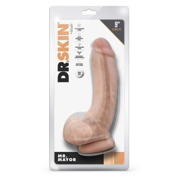 Dildo realistyczne z kulkami Dr Skin Mr Mayor beżowe 23 cm