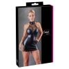 Sukienka z koronką Cottelli PARTY wet look czarna L