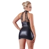 Sukienka z koronką Cottelli PARTY wet look czarna L