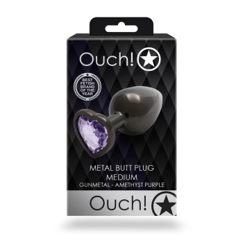 Korek analny Heart Gem Ouch średni 7 cm