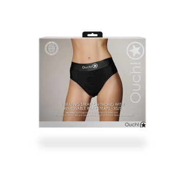 Vibrating Strap-on Thong with Removable Rear Straps - XS/S