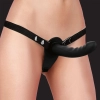 Ouch! - Silicone Ribbed Strap-On - Adjustable - Black