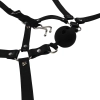 Head Harness with Breathable Ball Gag and Nose Hooks - Black