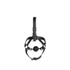 Head Harness with Breathable Ball Gag and Nose Hooks - Black