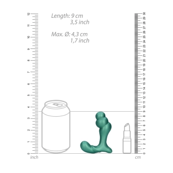 Stacked Vibrating Prostate Massager with Remote Control - Metallic Green