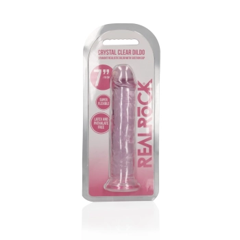 Dildo realistyczne RealRock przezroczyste z przyssawką 18 cm