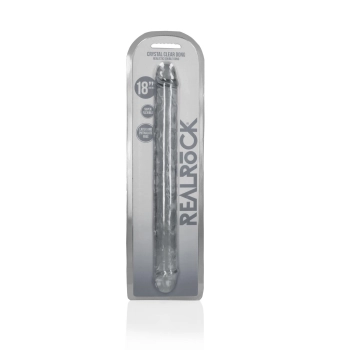 Podwójne dildo RealRock realistyczne przezroczyste 45 cm