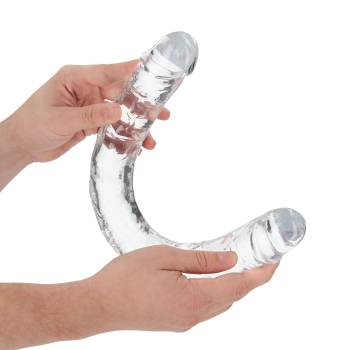 Podwójne dildo RealRock realistyczne przezroczyste 45 cm