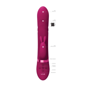 Wibrator króliczek Nari Vive z obrotowymi koralikami różowy silikonowy USB