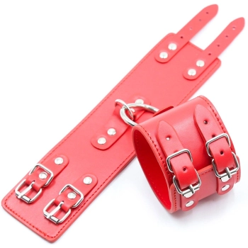 Fetish Fever - Cuffs with two buckles - Red