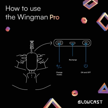 Masturbator automatyczny BLOWCAST Wingman Pro z podgrzewaniem USB