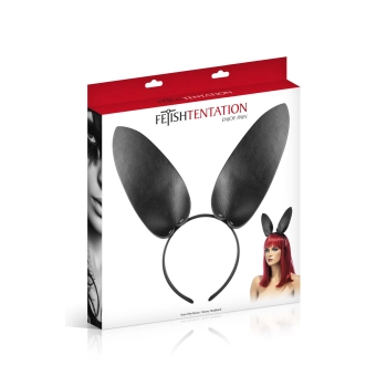Opaska z uszami króliczymi Fetish Tentation imitacja skóry 19 cm