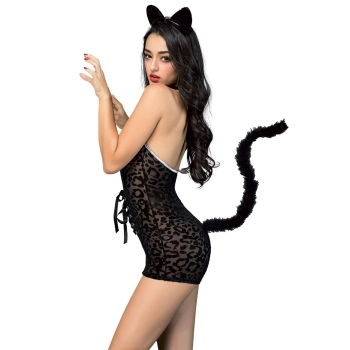 FELINE OUTFIT 2 PCS BLACK TU (Size: TU)