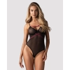 Body erotyczne Novenes Obsessive czarne z cyrkoniami XL 2XL