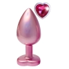 Korek analny aluminiowy Gleaming Love różowy z serduszkiem duży