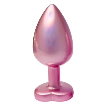 Korek analny aluminiowy Gleaming Love różowy z serduszkiem duży