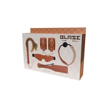 Zestaw BDSM Blaze Elite Dream Toys cognac ze skóry wegańskiej