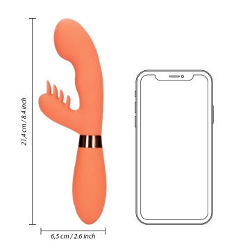 Silicone Rabbit Vibrator with Ribbed Clitoral Stimulator