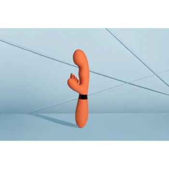 Silicone Rabbit Vibrator with Ribbed Clitoral Stimulator