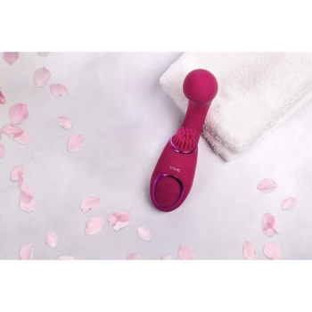 Gen - Rechargeable Triple Action G-Spot Vibrator with Pulse Wave  and Vibrating Bristles - Pink