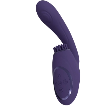 Gen - Rechargeable Triple Action G-Spot Vibrator with Pulse Wave  and Vibrating Bristles - Purple