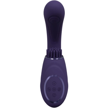 Gen - Rechargeable Triple Action G-Spot Vibrator with Pulse Wave  and Vibrating Bristles - Purple