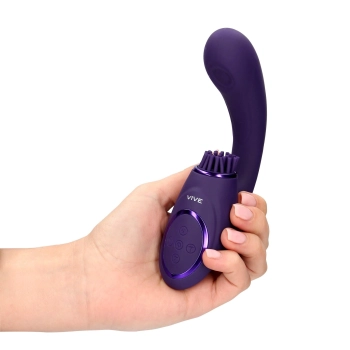 Gen - Rechargeable Triple Action G-Spot Vibrator with Pulse Wave  and Vibrating Bristles - Purple