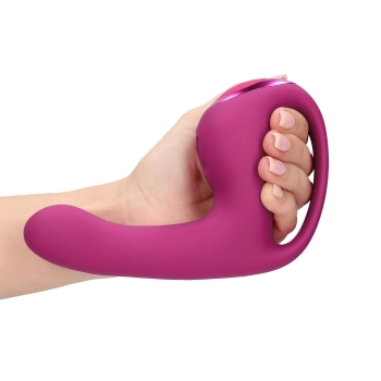 Riko - Rechargeable Triple Action Thumper with Advanced Finger Motion & Pulse Wave Stimulator - Pink