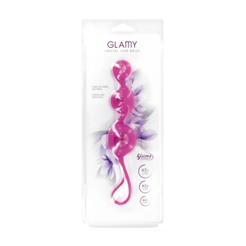 Kulki analne GLAMY Cristal Love Balls różowe 18 cm