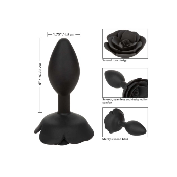 Korek analny silikonowy Calexotics Forbidden Rose duży czarny