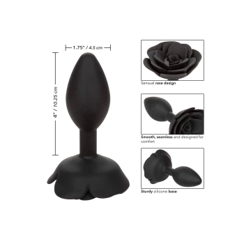 Korek analny silikonowy Calexotics Forbidden Rose duży czarny