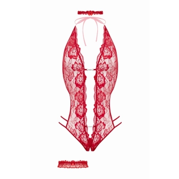 Open crotch Body-Set Renee - Red