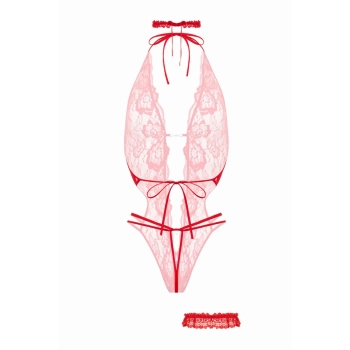 Open crotch Body-Set Renee - Red