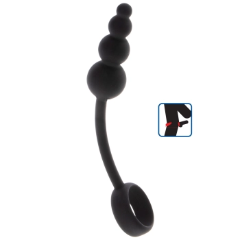 Anal Snake Plug & Penis Ring Black