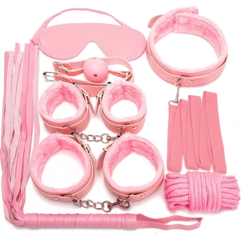 Zestaw bondage Fetish Fever 7 elementów różowy