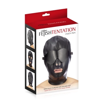 Spandeksowa maska BDSM z odkrytymi ustami Fetish Tentation