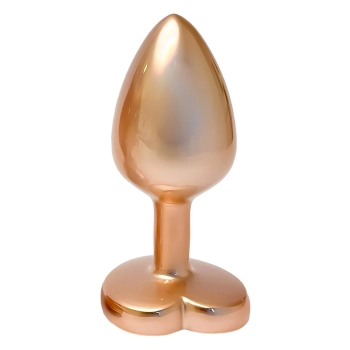 Korek analny aluminiowy złoty matowy z serduszkiem Dream Toys mały