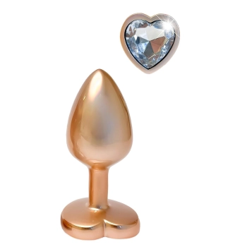 Korek analny aluminiowy złoty matowy z serduszkiem Dream Toys mały
