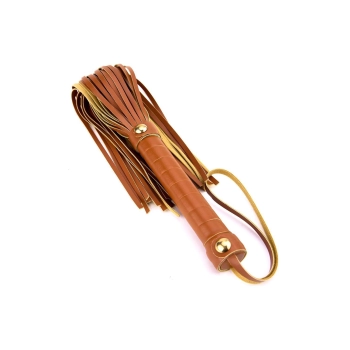 Bicz flogger Blaze Elite koniakowy skóra PU 30 cm Dream Toys