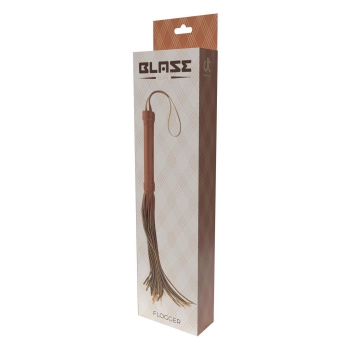 Bicz flogger Blaze Elite koniakowy skóra PU 30 cm Dream Toys