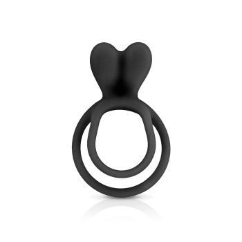 Podwójny pierścień erekcyjny Glamy czarny silikonowy 30 mm
