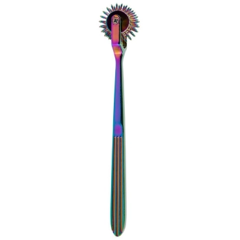 Wiatraczek BDSM potrójny tęczowy metalowy fetish Collection 18,5 cm