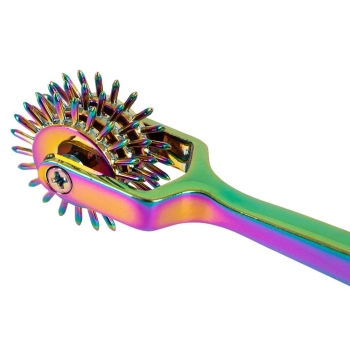 Wiatraczek BDSM potrójny tęczowy metalowy fetish Collection 18,5 cm