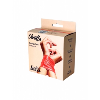 Taśma bondage Vanilla czerwona PVC 20 m 5 cm